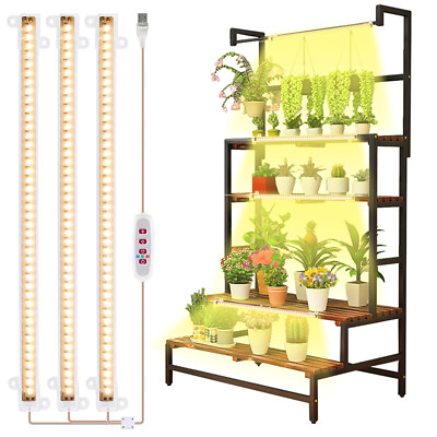 #ad US LED Plants Grow Lights Tube Strip Full Spectrum Indoor Fruit Veg Growing Lamp $15.47