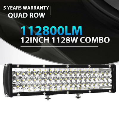 #ad 12 inch Led Light Bar Driving Off Road Spot Flood Combo Work 4WD Truck SUV ATV $25.73