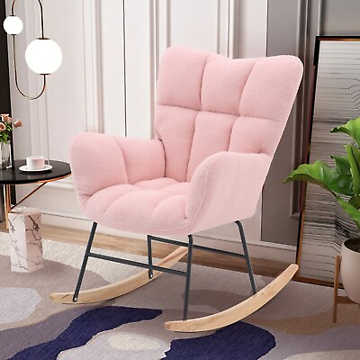 #ad SOAR FLASH Teddy Fabric Rocking Chair for Nursery Upholstered Rocker Armchair $155.78