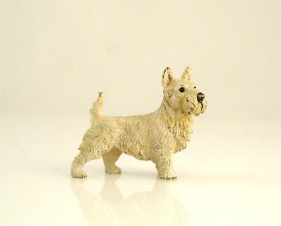 #ad OLD STOCK Franz Bergmann Vienna Standing white Scotch Terrier Bronze Dog Scotty $159.99