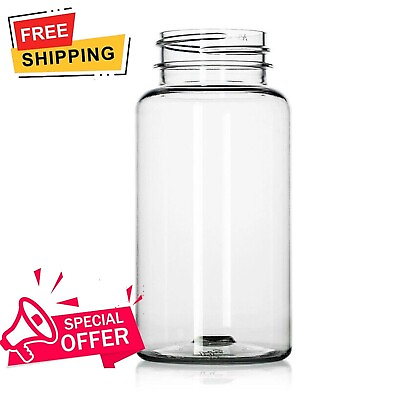 #ad 150cc Clear Plastic Bottles 38 400 CASE OF 410 HDPE Plastic Round Bottles $259.99