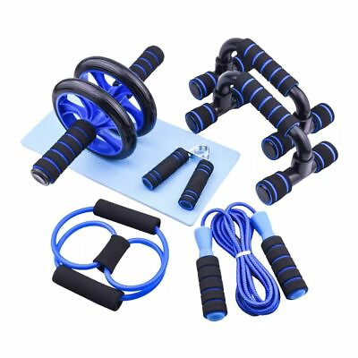 #ad Home Sports Gym Fitness Abdominal Wheel Roller Jump Rope Grip Resistance Bands $49.99