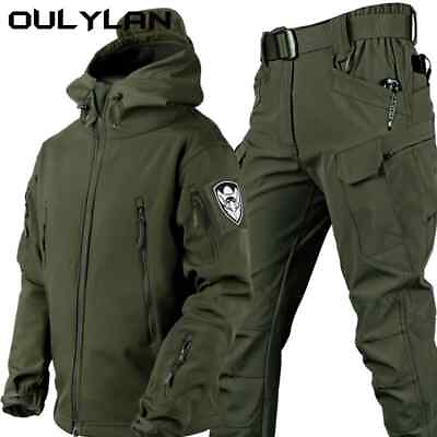 #ad Men Warmth Jackets Pants Set Men Tactical Military Outdoor Jacket Trousers $99.92