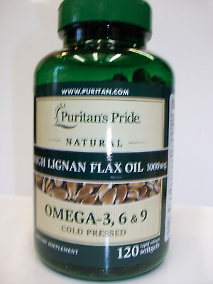 #ad Natural Organic High Lignan Flaxseed Oil Omega 3 6 amp; 9 1000 mg 120 Softgels $12.87