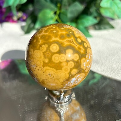 #ad 335g 63mm NATURAL polished OCEAN JASPER Crystal Sphere $84.00