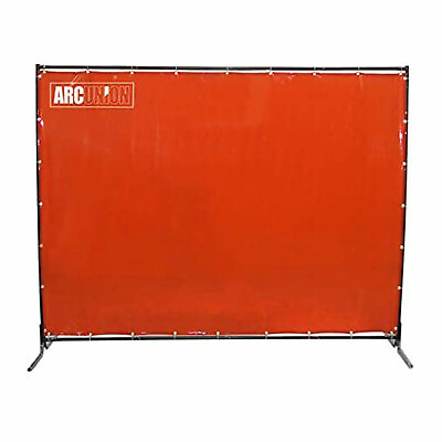 #ad Arc Union PVC Transparent Welding Screen Panel with Metal Frame 6x6 ft Orange $76.99