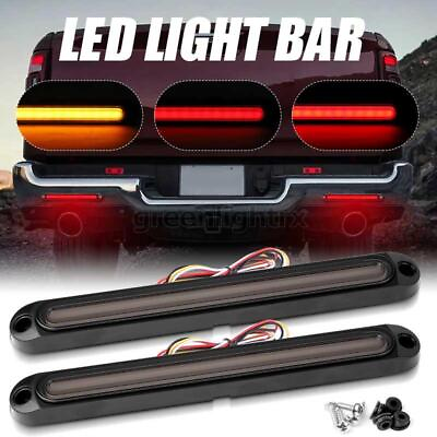 #ad 2X LED 10quot; Truck Trailer Brake Flowing Turn Signal DRL Light Bar Stop Tail Strip $22.98