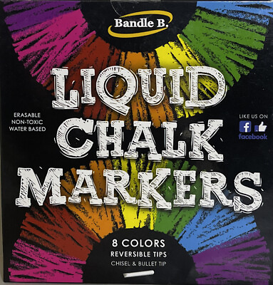 #ad Liquid Chalk Markers 8 Vibrant colors erasable non toxic water based reversible $5.00