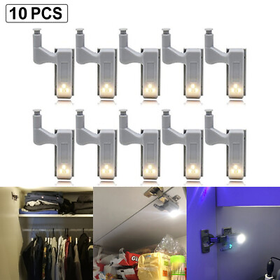 #ad 10X LED Smart Sensor Light Kitchen Cabinet Closet Furniture Wardrobe Hinge Lamp $13.13