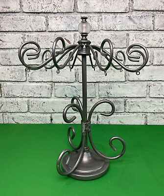 #ad Vintage 15in Decorative Jewelry Stand Metal Free Standing Jewelry Tree $29.99