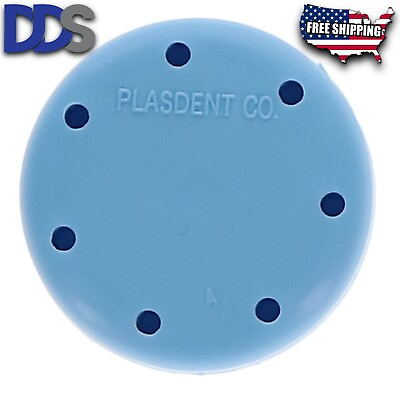 #ad Plasdent Small Round Bur Block Blue Magnetic 7 Burs Capacity FAST SHIPPING $14.95