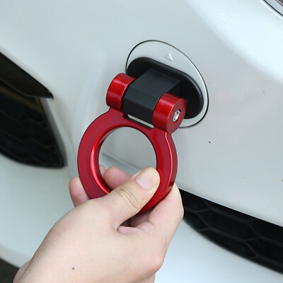 #ad Red Car Ring Track Racing Style Tow Hook Look Decoration Auto Accessories Tool C $12.38