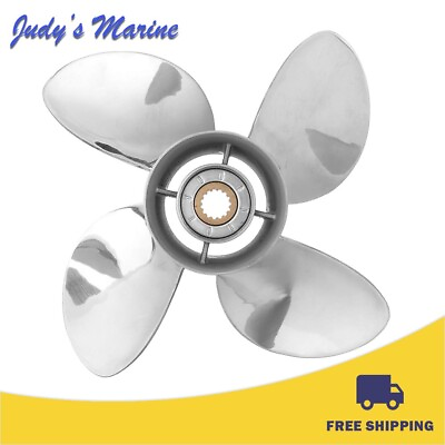 #ad 13 x 21 Stainless Steel Boat Propeller fit Yamaha 50 130HP 15 Tooth 4 BladesRH $310.00