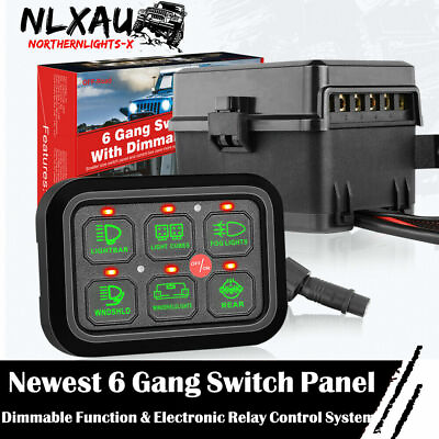 #ad 6 Gang Switch Panel Circuit Control Box For Front Bumper LED Driving Fog Lamps $89.99