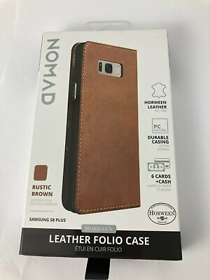 #ad Nomad Leather wallet Case with Card Cash Slots for Samsung Galaxy S8 plus Brown $9.98