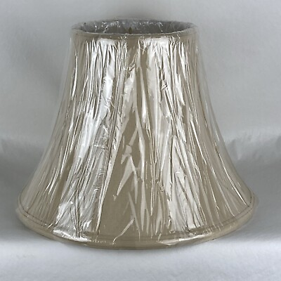 #ad Beige Bell Lamp Shade 9quot;H 6quot;D Top 12quot;D Base Spider Fitter Canterbury Arts $25.00