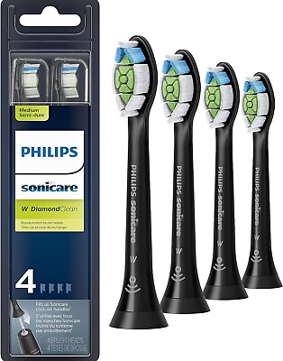 #ad #ad 4 Pack Philips Sonicare Diamond Clean HX6064 95 Replacement Heads 4x BLACK $14.99