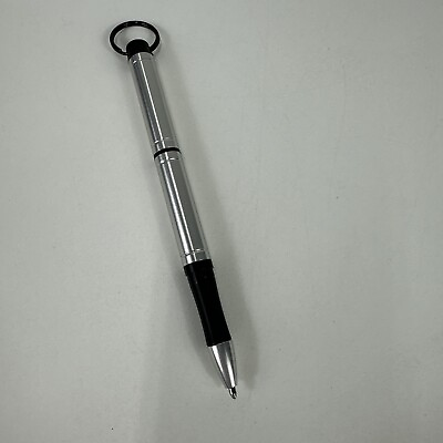 #ad Fisher Space Pen Silver Backpacker Keyring Pen Aluminum EUC $19.99