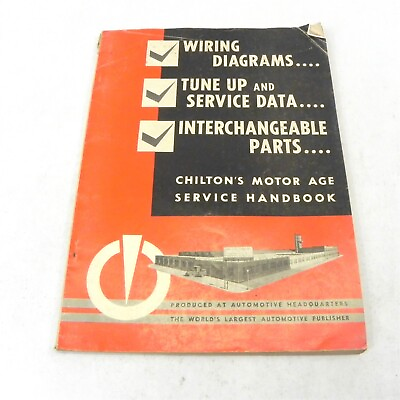 #ad CHILTONS MOTOR AGE SERVICE HANDBOOK CATALOG 1955 COPYRIGHT USED REFERENCE GUIDE $31.47