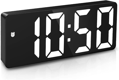 #ad Digital Alarm Clock Clock for Bedroom Adjustable Brightness Desk Clock with Te $14.99