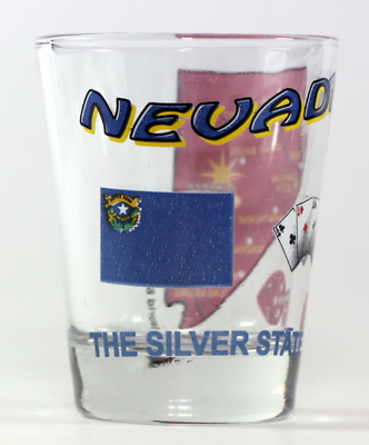 #ad NEVADA THE SILVER STATE ALL AMERICAN COLLECTION SHOT GLASS SHOTGLASS $9.45