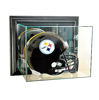 #ad New Wall Mounted F S Football Helmet Display Case GLASS Black Molding UV $141.41