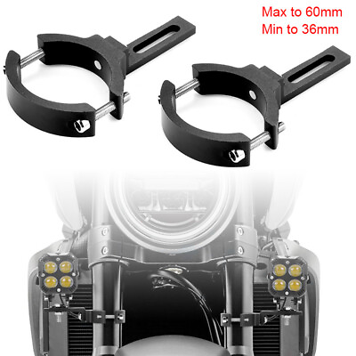 #ad 2X Motorcycle Headlight Bracket Spot Fog Light Lamp Fork Tube Mount Clamp Holder $19.98