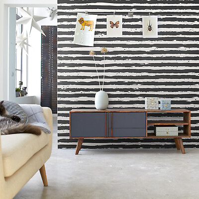 #ad Wall stripes Stripe wall cover Non Woven wallpaper Any color Home Mural Striped $260.95