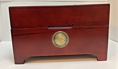 #ad Wooden Box Chest Decorative Storage Storage Organizer Desktop Red Velvet $34.99