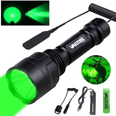 #ad 90000LM Red Green LED Gun Flashlight Torch MountSwitch Hunting Picatinny Lamp $16.99