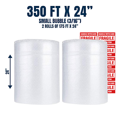 #ad Bubble Cushioning Wrap 3 16quot; 350 ft. x 24quot; Perforated Every 12quot; Small Padding $38.47