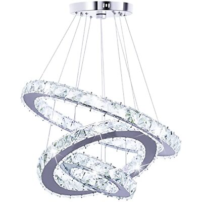 #ad Crystal Chandeliers Modern LED 3 Ring Chandelier Adjustable Ceiling Light Round $124.98