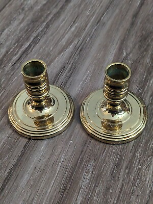 #ad Baldwin Pair Of Brass 3quot; Console Taper Candlestick Candle Holders Set of 2 $24.00
