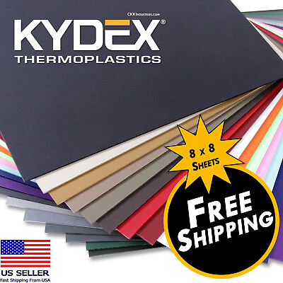 #ad KYDEX® Sheet Color Collection 8in x 8in .060 .080 .093 amp; .125 Thickness $9.23