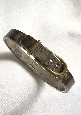 #ad Vintage 925 Sterling Silver Buckle Hinged Bracelet Adjustable 42.76g B19 $81.22
