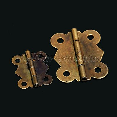 #ad 12pcs Antique Brass Mini Hinges for Jewelry Gift Wooden Box Drawer Cabinet Chest $1.87