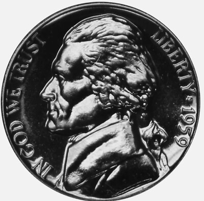 #ad 1959 Jefferson Nickel Gem Proof Coin Full Steps $2.49