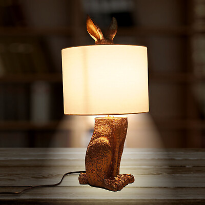 #ad Bedside Lighting Desk Night Light Rabbit Lamp LED Golden Stylish Table Light NEW $60.85