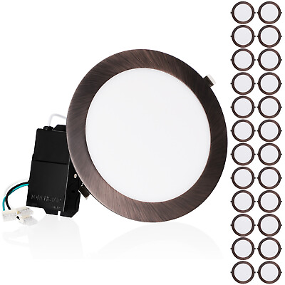 #ad 24 Pack 8 Inch LED Recessed Light with J Box Satin Nickel Oil Rubbed Bronze $379.99