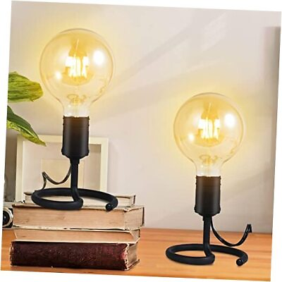 #ad #ad Small Table Lamps for Bedroom Set of 2 E26 Edison Desk Industrial Table Lamps $37.31