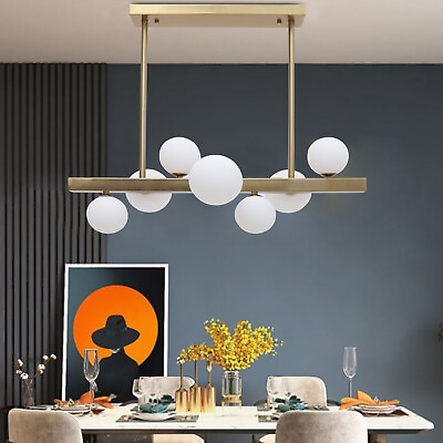#ad LED 7 Light Glass Bubble Chandelier Ceiling Light Pendant Gold Lamp Fixture $137.75