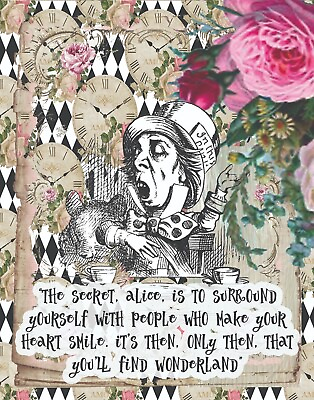 #ad Alice in Wonderland Art Alice Prints Wall Art with Quotes 8x10quot; Print #AQ13 $7.50