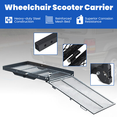 #ad Foldable Electric Wheelchair Hitch Carrier Mobility Scooter Rack Loading Ramp $136.10