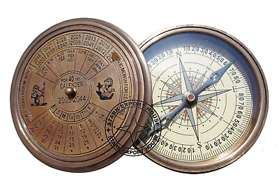 #ad Antique Marine Nautical Brass Round Compass Marine Pocket Compass 3 inch $22.80