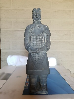 #ad Antique Asian Terra Cotta Warrior Possible Repro of Army Qin Shi Huang Soldier $540.00