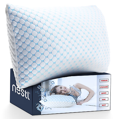 #ad Memory Foam Cooling Pillow Heat and Moisture Reducing Ice Silk and Gel Infused $31.99