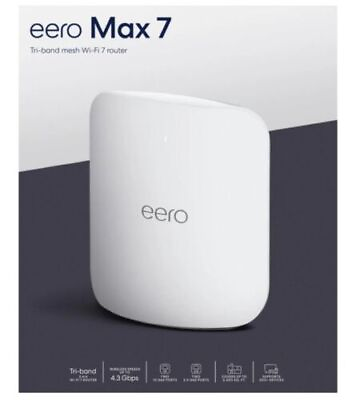 #ad eero Max 7 Tri Band Mesh Wi Fi 7 Router 10 Gbps Ethernet White $398.99