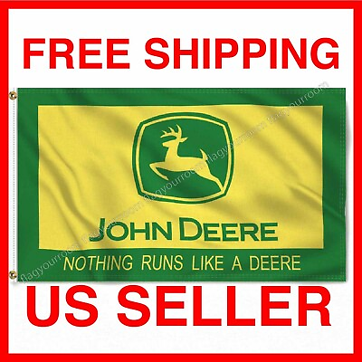 #ad John Deere 3 x 5 Banner Flag 3X5 Banner Tractor Quality Farm Fast FREE Shipping $13.77