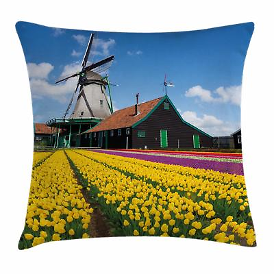 #ad Windmill Throw Pillow Cases Cushion Covers Home Decor 8 Sizes Ambesonne $19.99