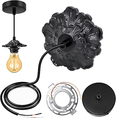 #ad Industrial Mini Pendant Light Kit 2 PCS Black Ceiling Hanging Light FixturesVi $8.44
